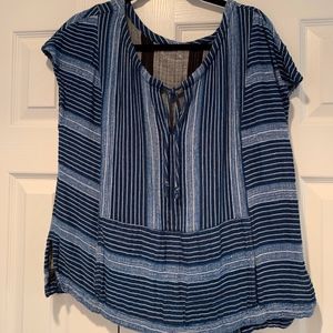 Striped Cap Sleeve Top sz L